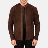 Zeren Mocha Suede Biker Jacket